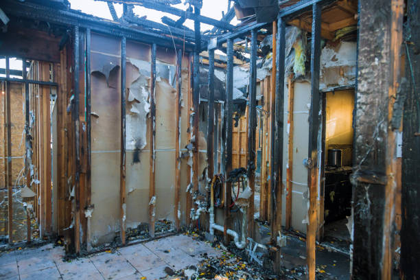 Professional Emergency Fire Damage Restoration technician working in Lebanon, NJ